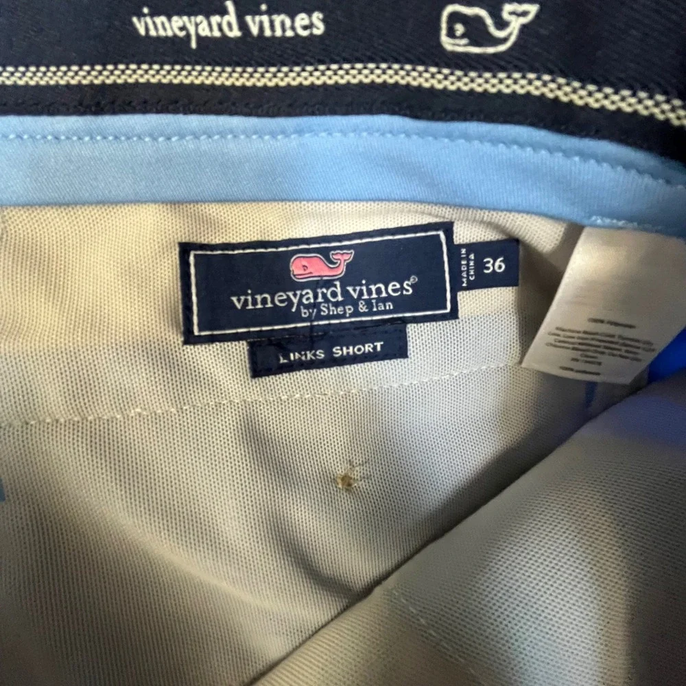 Vineyard Vines Links Short Mens 36 Blue Performance Golf Flat‎ Front 1H0441